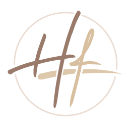 Initialen Logo Haarfreiheit braun beige