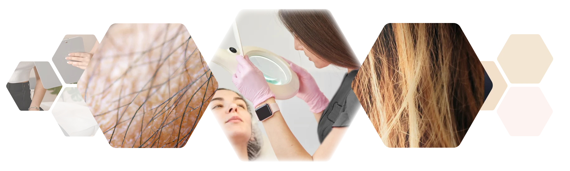 Haar- und Hautanalyse Fotocollage