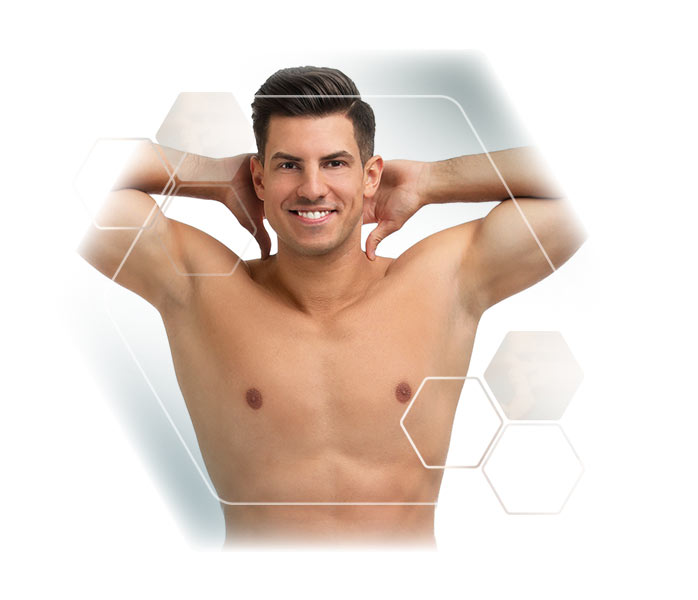 Photo graphic Body region man permanent hair removal armpits